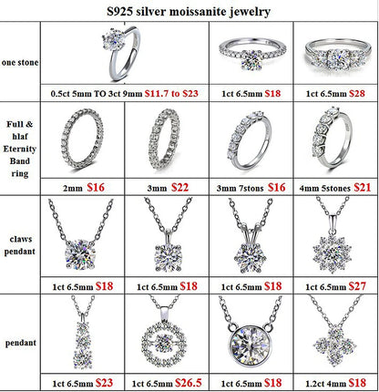 0,1ct 3mm D VVS Moissanite Full Eternity Band Ring – 925 Sterling Silber Engagement & Party Schmuck für Frauen