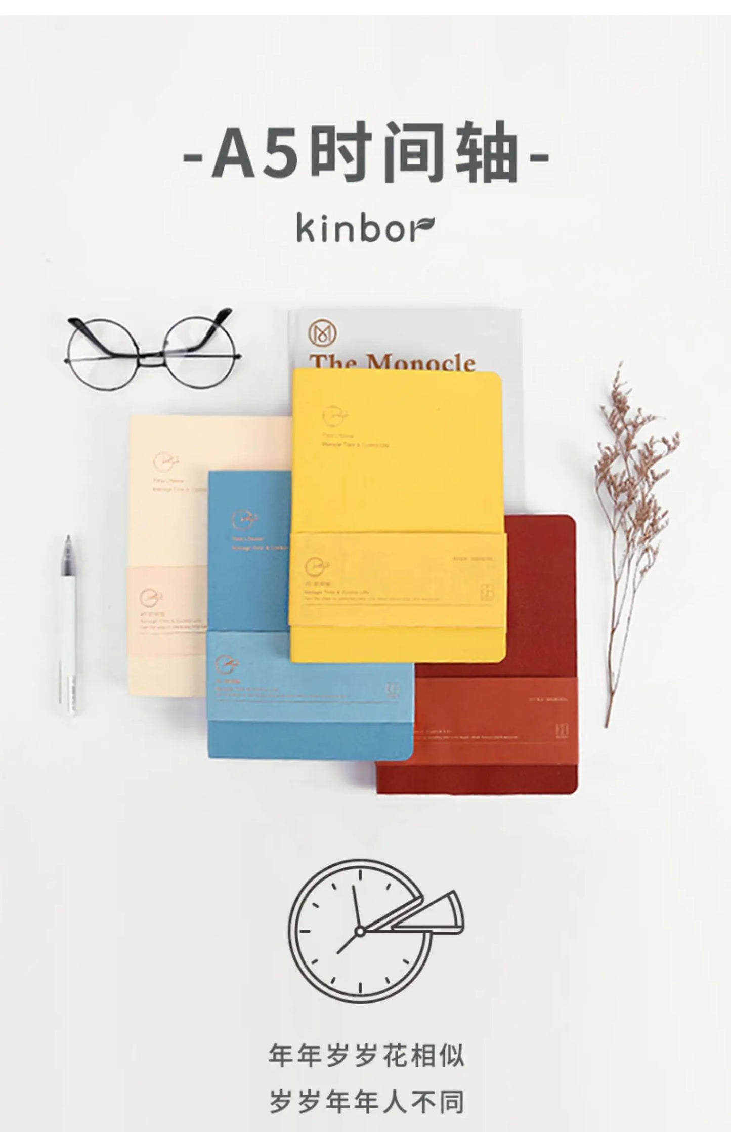 Kinbor Weekly Planner Notizbuch – Undated Daily & Monthly Agenda Journa