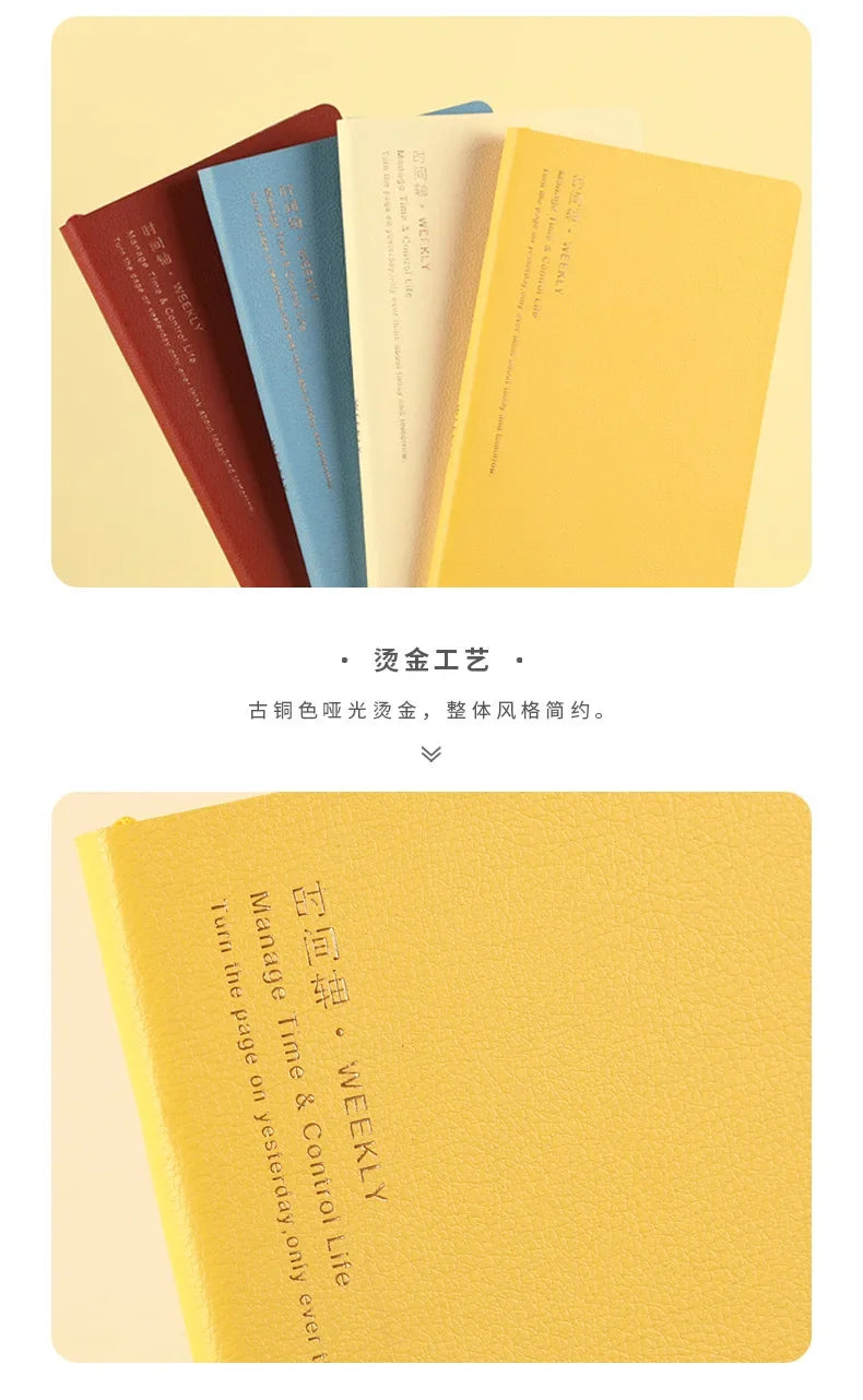 Kinbor Weekly Planner Notizbuch – Undated Daily & Monthly Agenda Journa