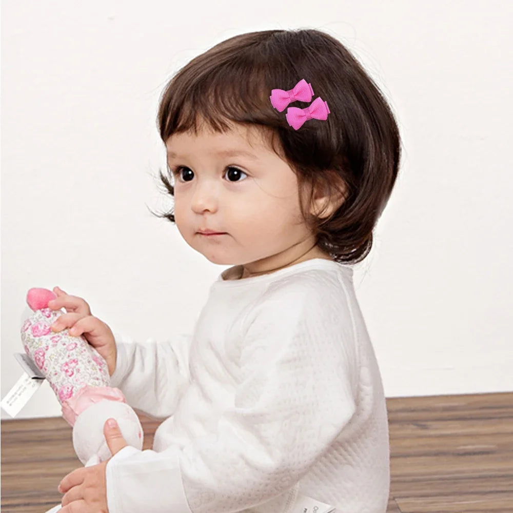 1.2 Zoll Mini Haarbögen mit Clip – Solid Colors Hairgrips für Kids & Baby Girl