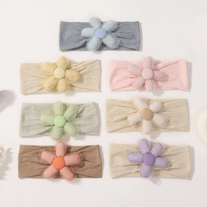 1PC Baby Nylon Kopftuch – Handgemachtes Blumen Stirnband für neugeborene Mädchen, Kleinkind elastisches Haar Turban