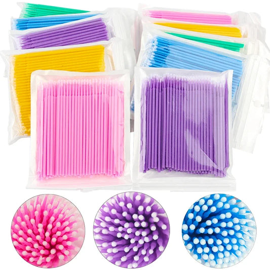 100PCS Wimpern Reinigungsbürsten – Micro Cotton Swabs für Lash Extensions & Make-up Entfernung