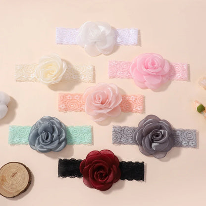 1PC Baby Nylon Kopftuch – Handgemachtes Blumen Stirnband für neugeborene Mädchen, Kleinkind elastisches Haar Turban