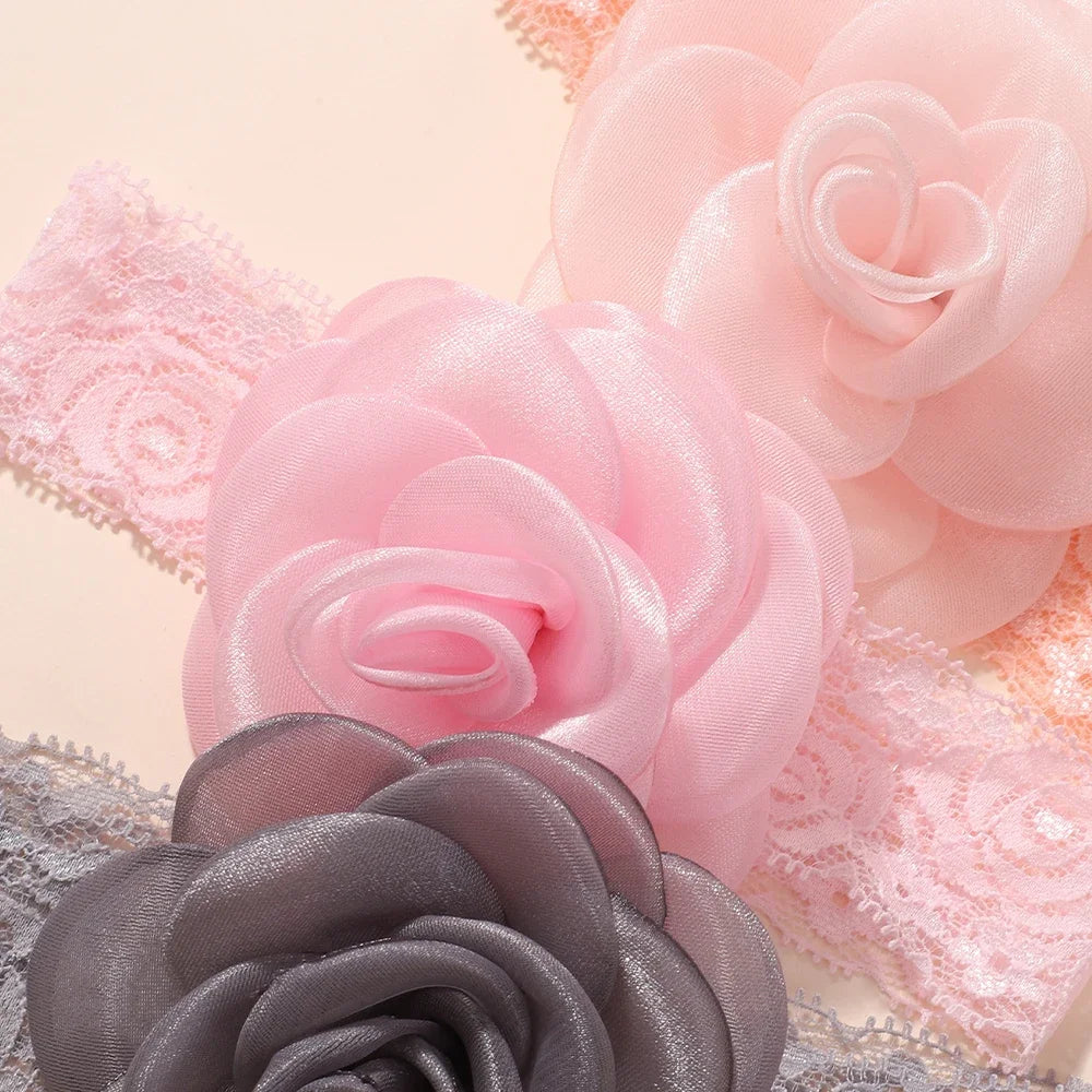 1PC Baby Nylon Kopftuch – Handgemachtes Blumen Stirnband für neugeborene Mädchen, Kleinkind elastisches Haar Turban