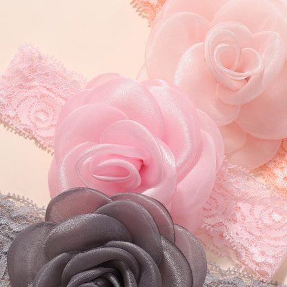1PC Baby Nylon Kopftuch – Handgemachtes Blumen Stirnband für neugeborene Mädchen, Kleinkind elastisches Haar Turban
