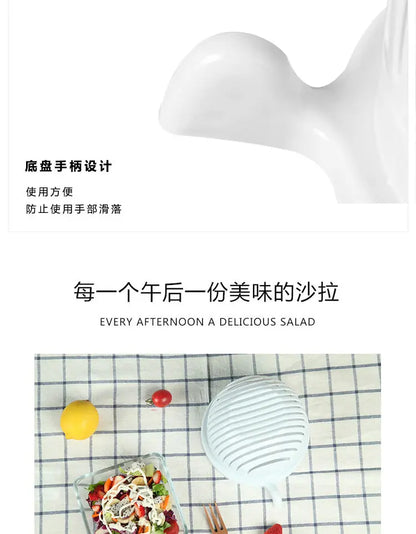 Gemüsesalat Chopper Schale – Multifunktionale Obst- & Gemüse-Cutter, Slicer und Strainer für die Küche