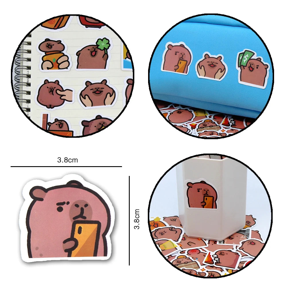 10/50/100pcs Capybaras Aufkleber – Niedlich Cartoon Decals für Laptop, Telefon, Auto, Fahrrad & Kinder DIY