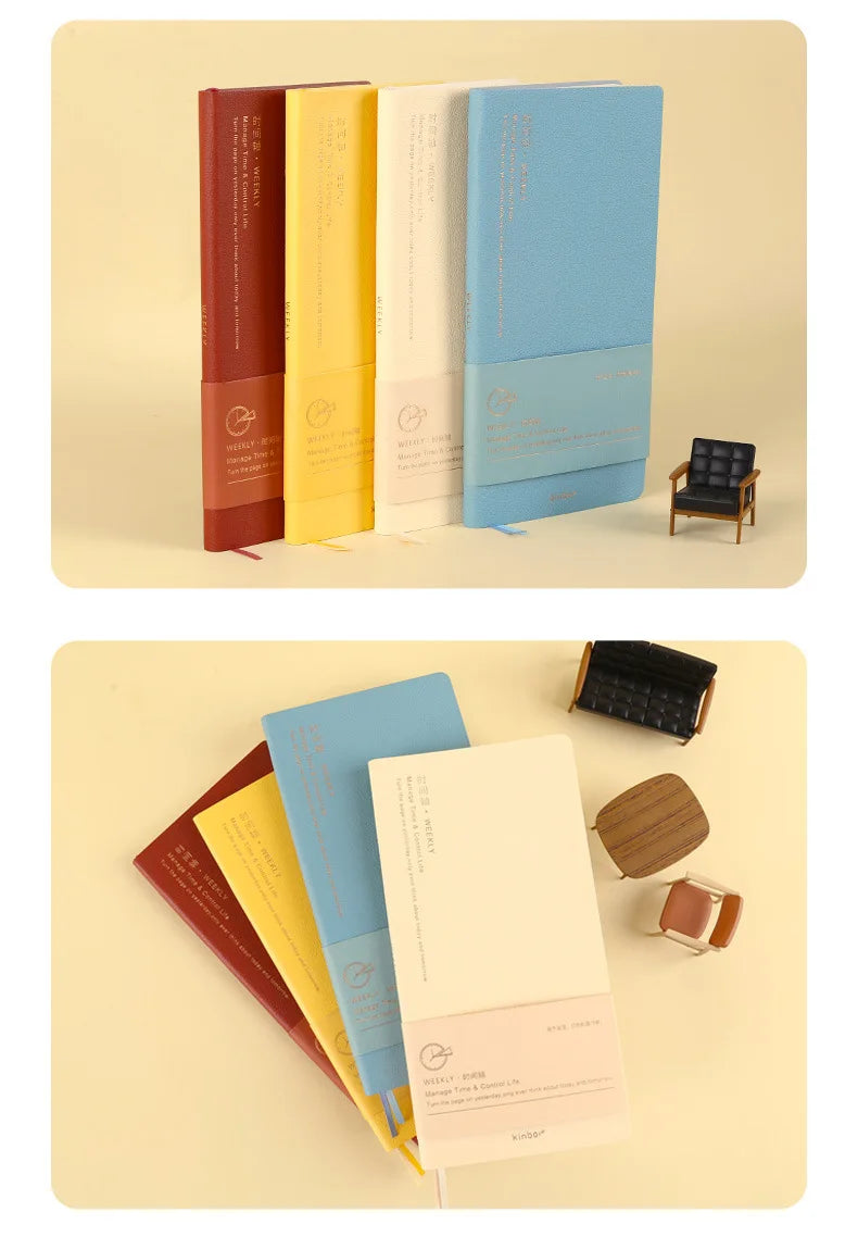 Kinbor Weekly Planner Notizbuch – Undated Daily & Monthly Agenda Journa