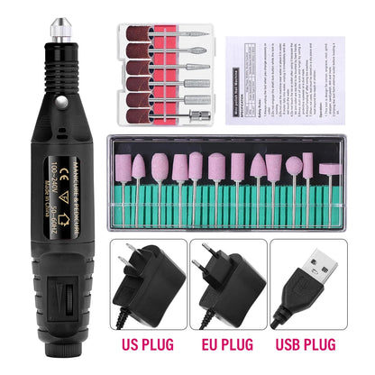 Portable Professional Electric Nail Drill Machine – Manicure & Pedicure Drill Set for Home and Salon Use
