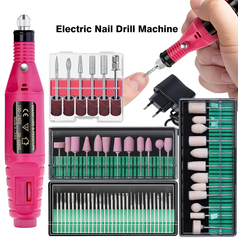 Portable Professional Electric Nail Drill Machine – Manicure & Pedicure Drill Set for Home and Salon Use