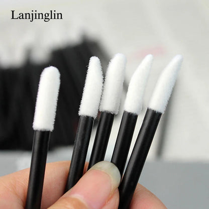 Lanjinglin 5/50 Pcs Disposable Lip Brush Makeup Brushes – Lipstick Applicator Wands & Eyelash Extension Tool, Professional Beauty Accessories