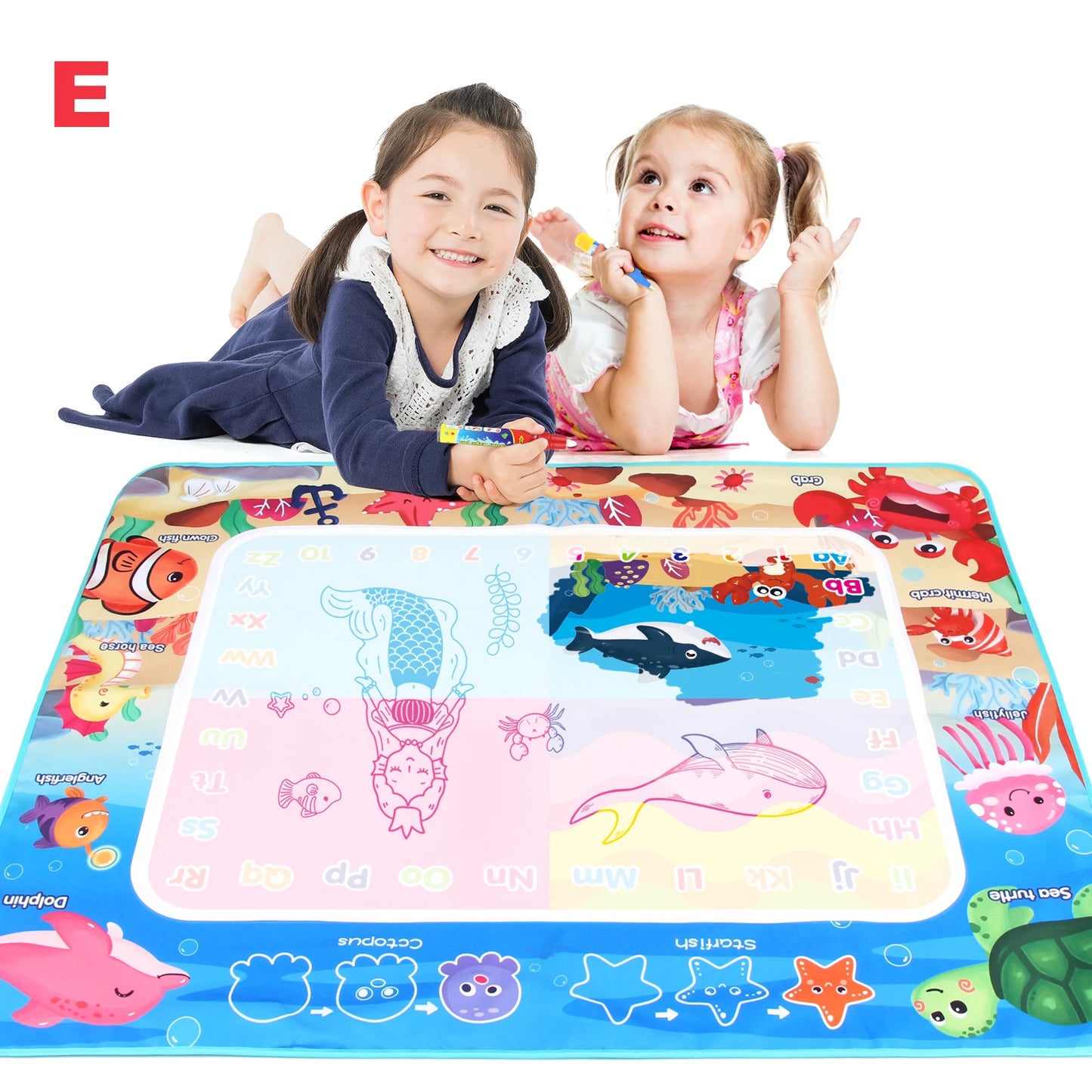 100x80CM Magic Water Drawing Mat – Reusable Doodle Board Montessori Educational Toy for Kids