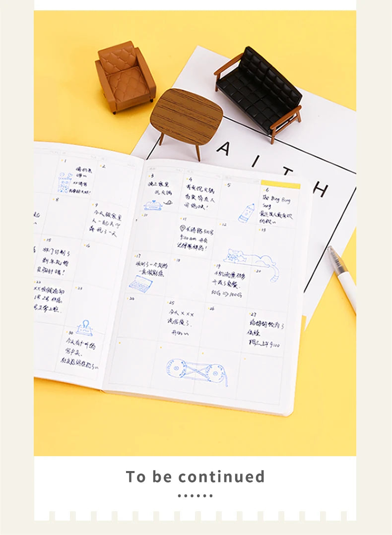 Kinbor Weekly Planner Notizbuch – Undated Daily & Monthly Agenda Journa