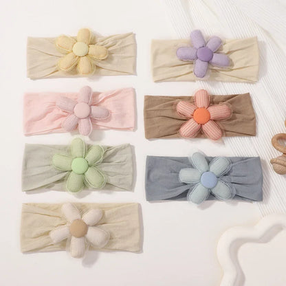 1PC Baby Nylon Kopftuch – Handgemachtes Blumen Stirnband für neugeborene Mädchen, Kleinkind elastisches Haar Turban