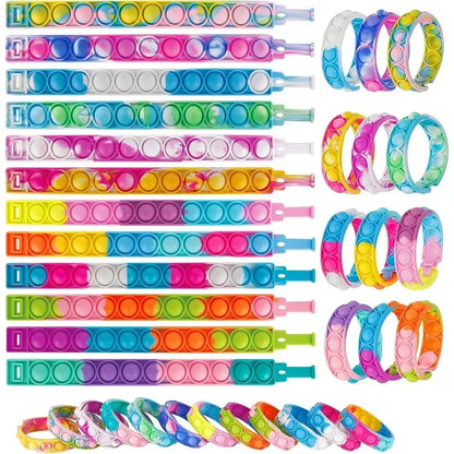 12/24/36PCS Silikon Bunt Bubble Armband – Kids Party Favors, Geburtstagsgeschenke, Hochzeits-Souvenirs, Karneval & Urlaub Armbänder