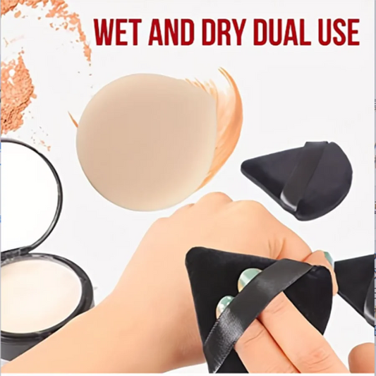 10-teiliges Dreieck Pulver Puff Set – Nasse und trockene kosmetische Sponges für lockeres Pulver & Foundation