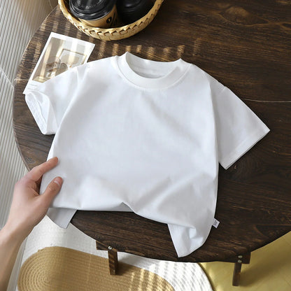 2-10Y Children’s Pure Cotton Short Sleeve Pullover T-Shirt – Baby Boys & Girls Summer Tops