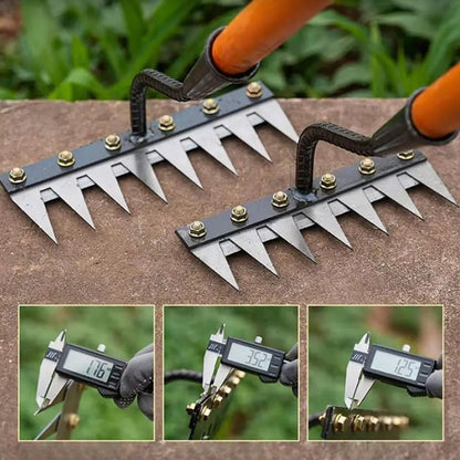 Carbon Steel Garden Weeding Rake – 5/6/7/8 Teeth Soil Loosening & Weed Removal Tool for Farm, Garden & Landscaping
